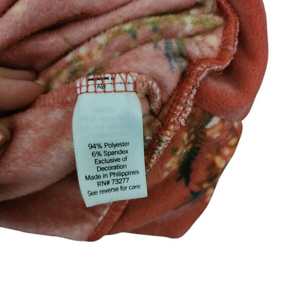 LC Lauren Conrad Fleece Sweatshirt Ruffle Floral Puff Sleeves Womens 1X Pink - Picture 7 of 8